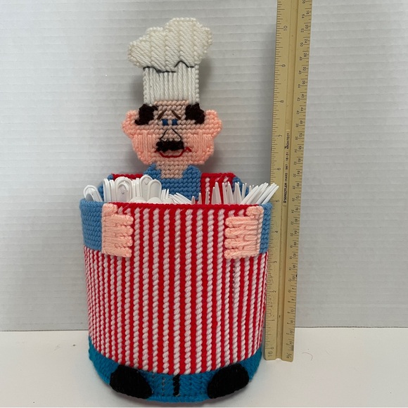 Patriotic Plastic Canvas Picnic Set Homemade Utensil Holder - Picture 7 of 8